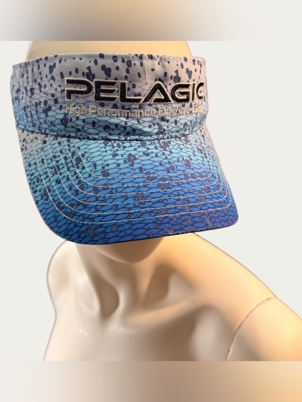 Pelagic Performance Visor OS Golf Fishing Blue Water Boat Fish Coral Hat Cap